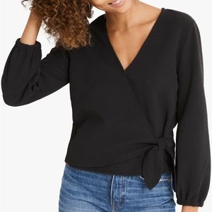 Madewell Texture & Thread Crepe Wrap Top- Size Large